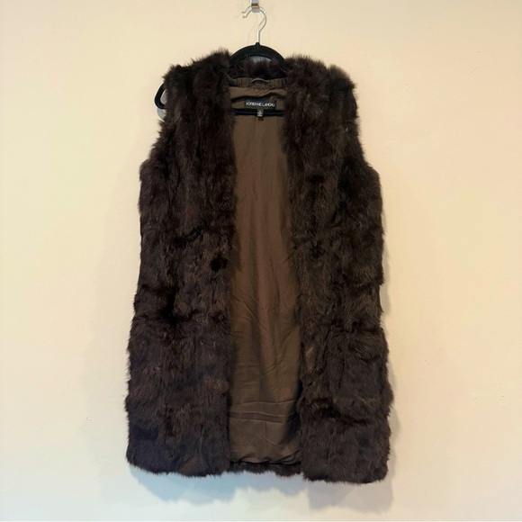 Adrienne Landau 100% Rabbit Fur Brown Vest Women's Size Small 1594 - Picture 1 of 9